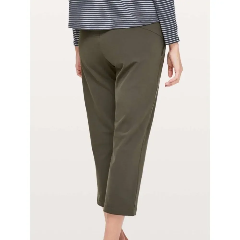 Lululemon Dark Olive On The Fly Cropped 23” Pant